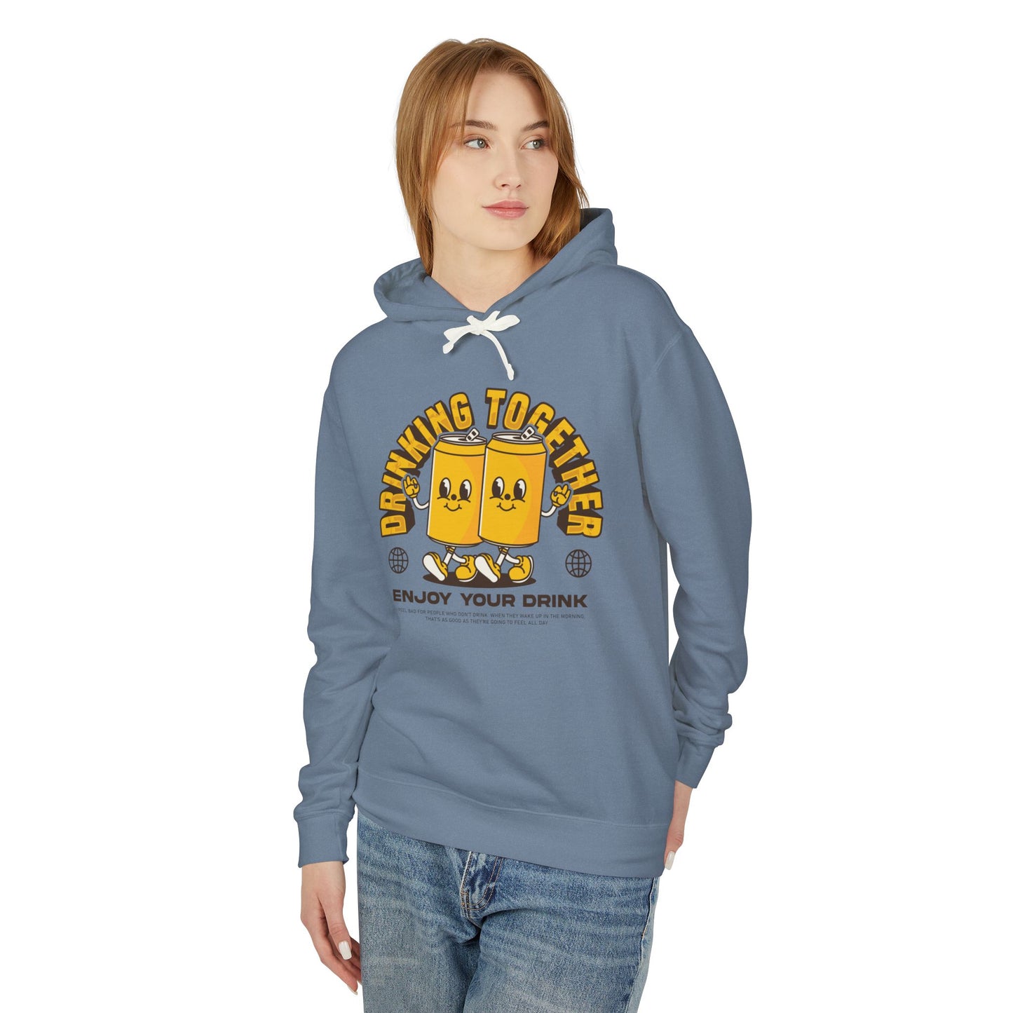 Drinking Together Unisex Lightweight Hooded Sweatshirt