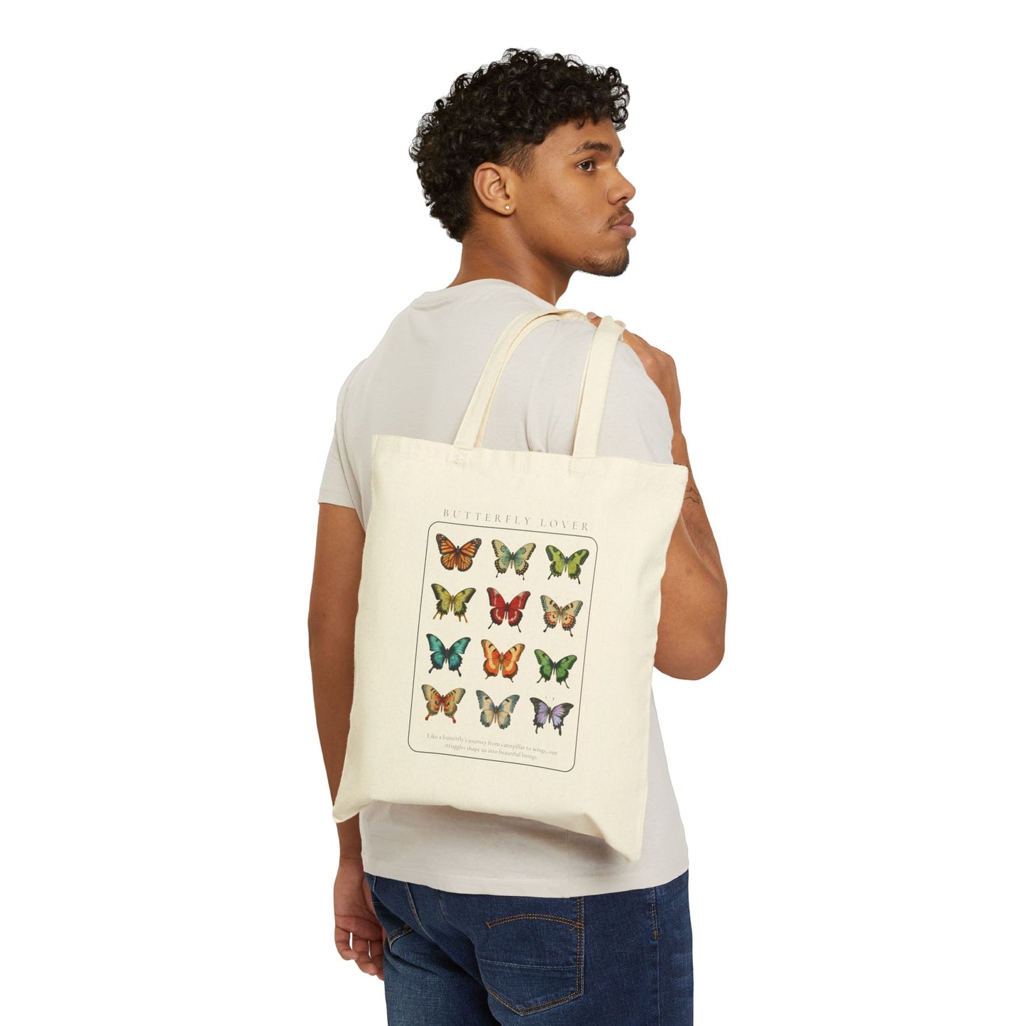 Butterfly Lover Cotton Canvas Tote Bag