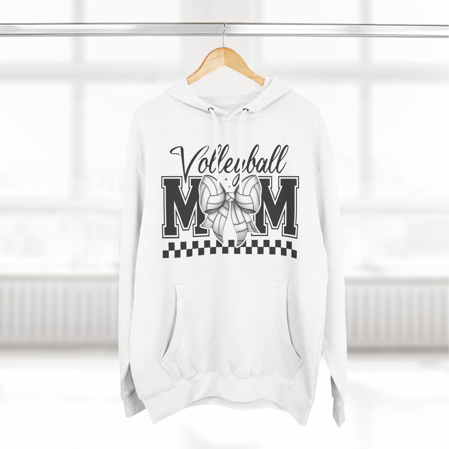 Volleyball Mom Three-Panel Bow Fleece Hoodie