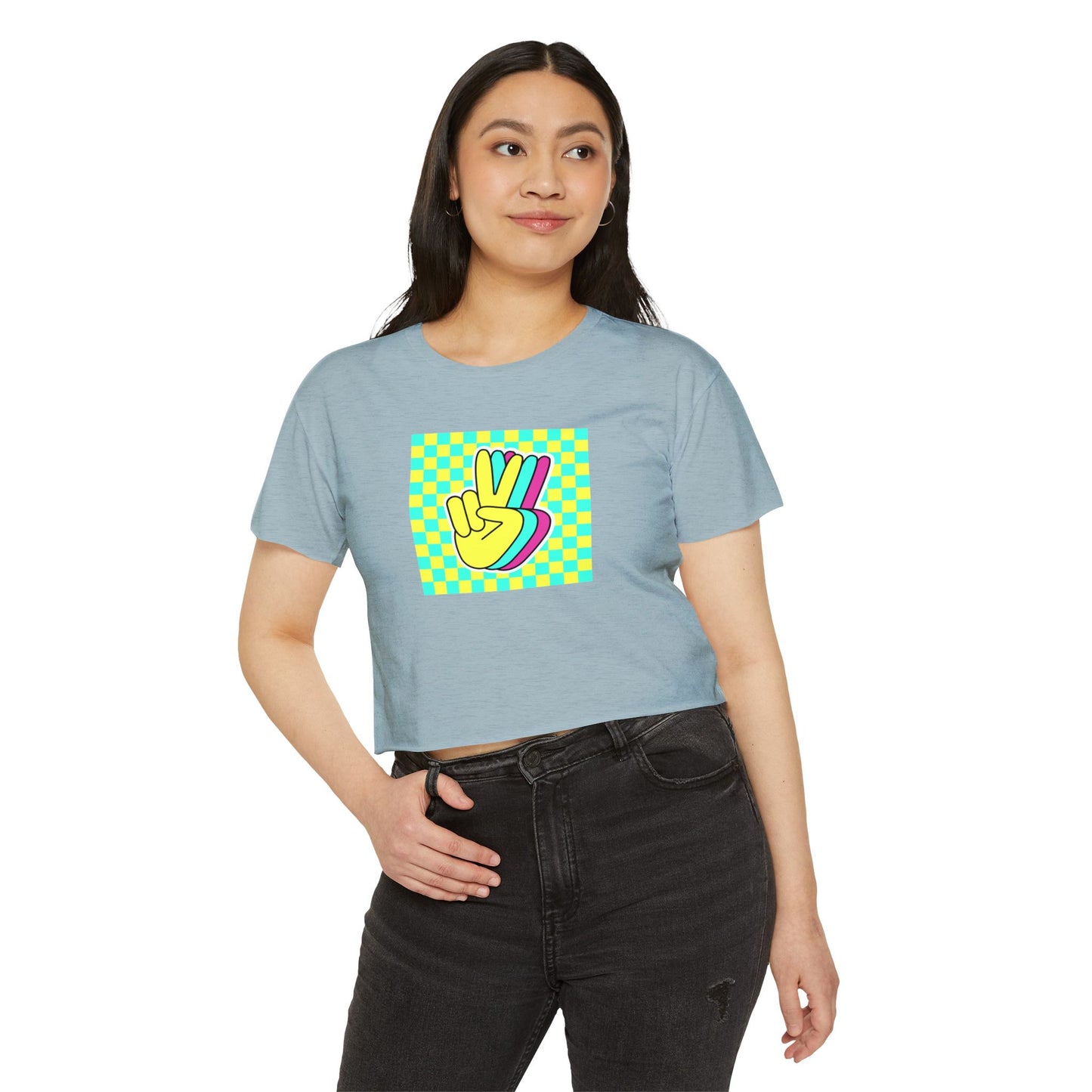 Retro Peace Women's Festival Crop Top