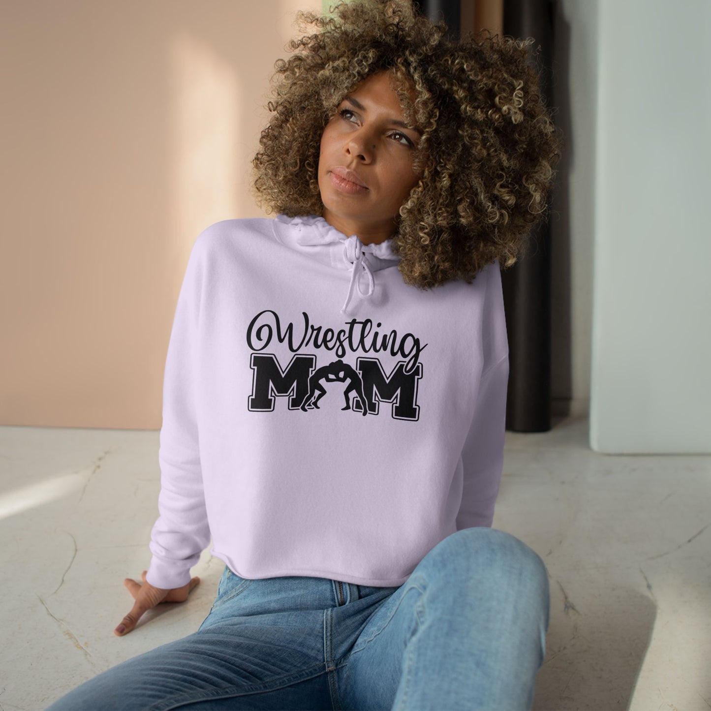 Wrestling Mom Crop Hoodie