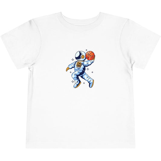 Basketball Astronaut Toddler Short Sleeve Tee