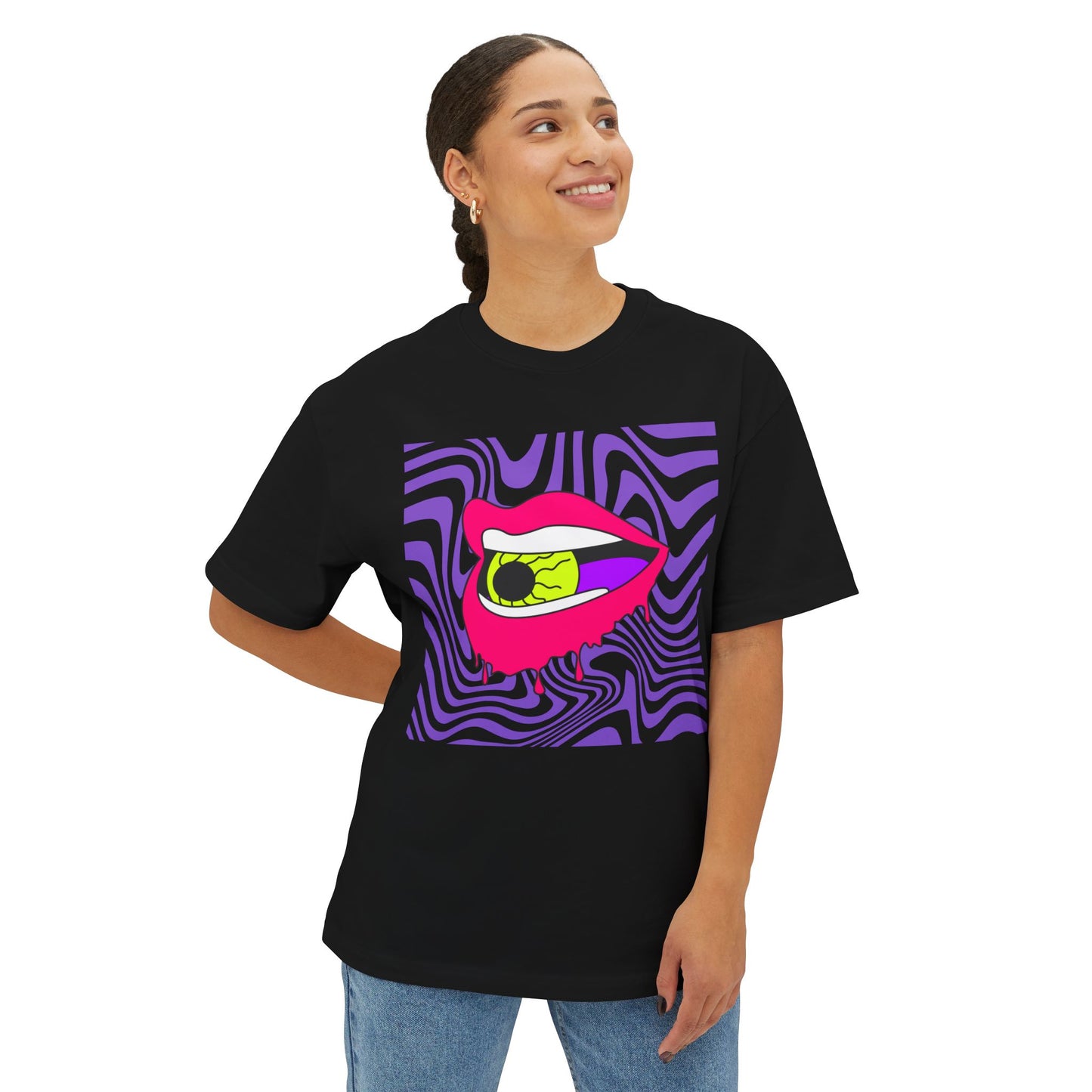 Retro Lips Unisex Oversized Boxy Tee