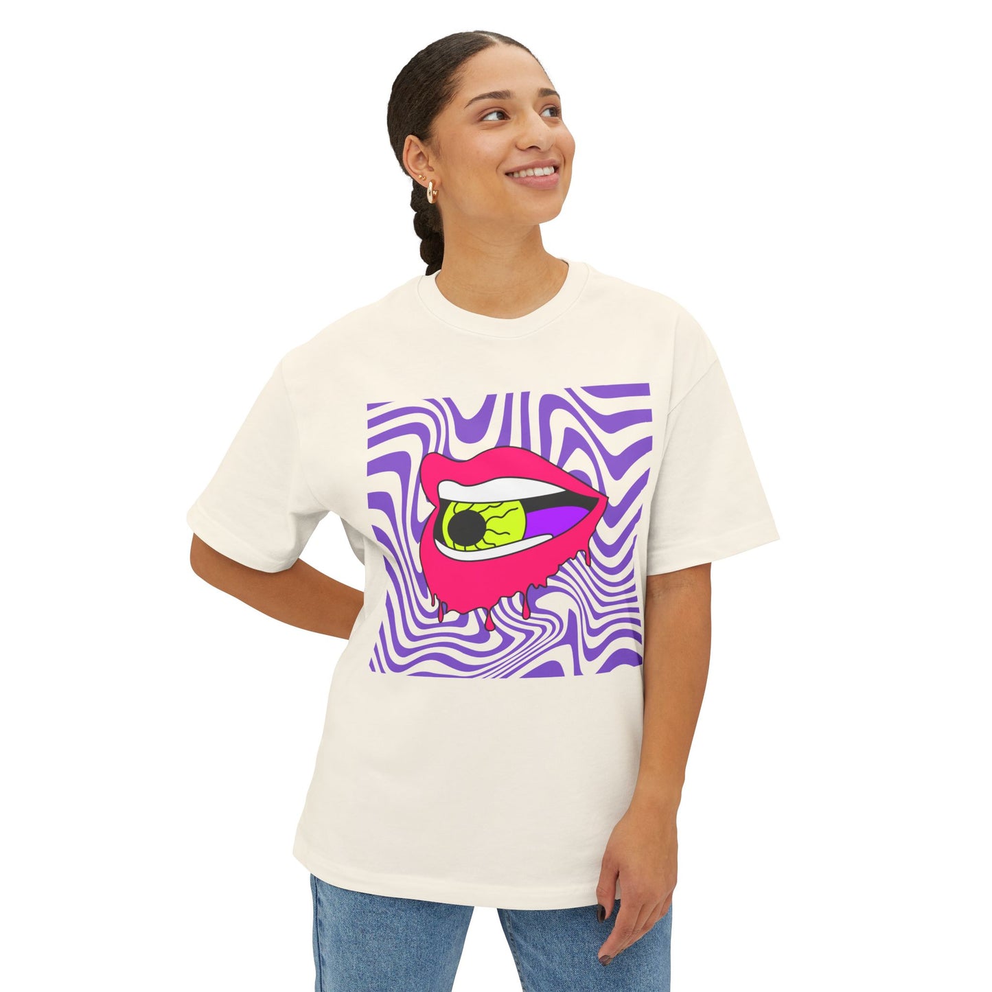 Retro Lips Unisex Oversized Boxy Tee