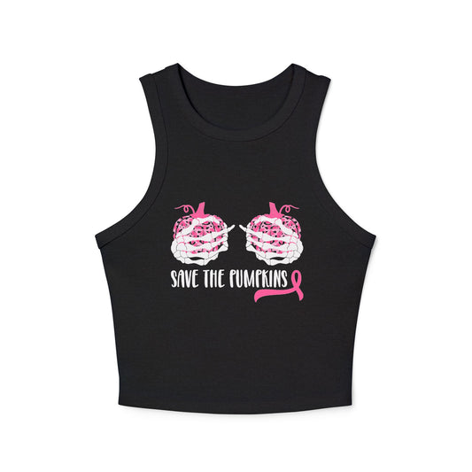 Save the Pumpkins Women's Micro Rib Racer Tank Top