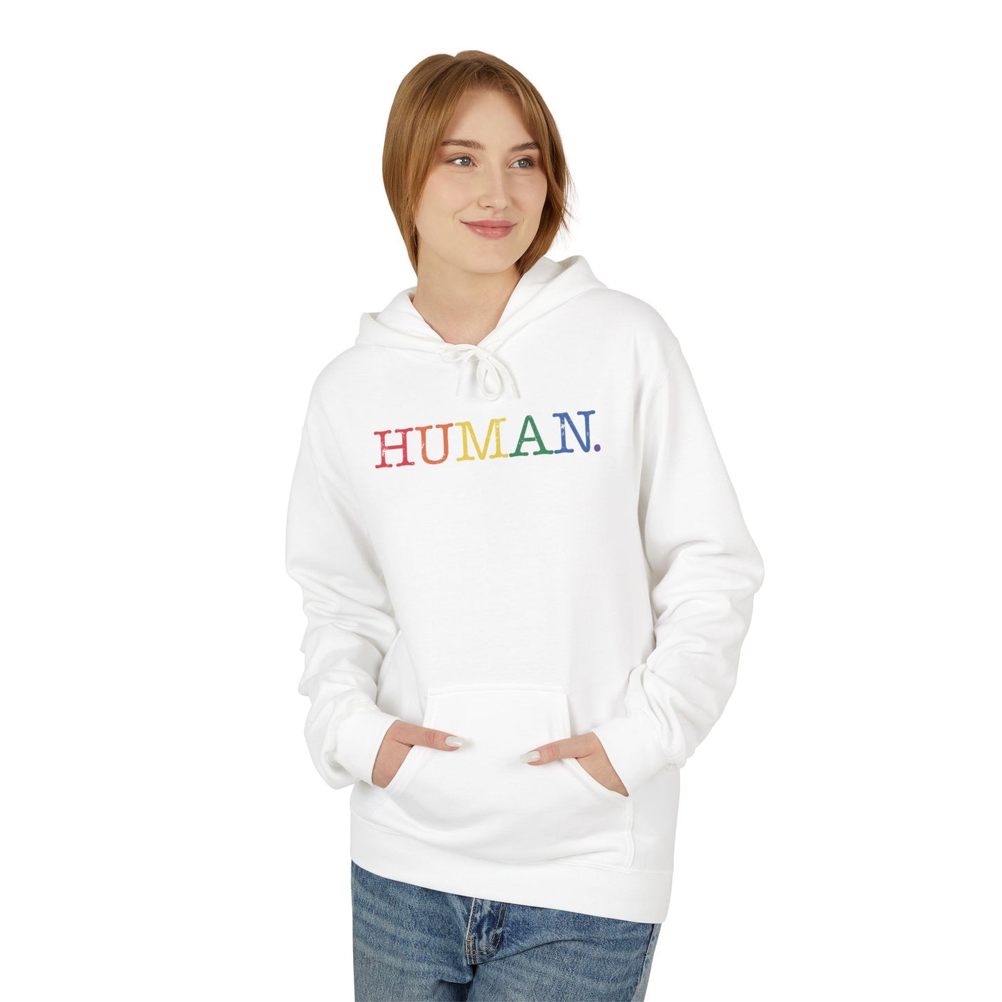 Human Rainbow Unisex Midweight Softstyle Fleece Hoodie