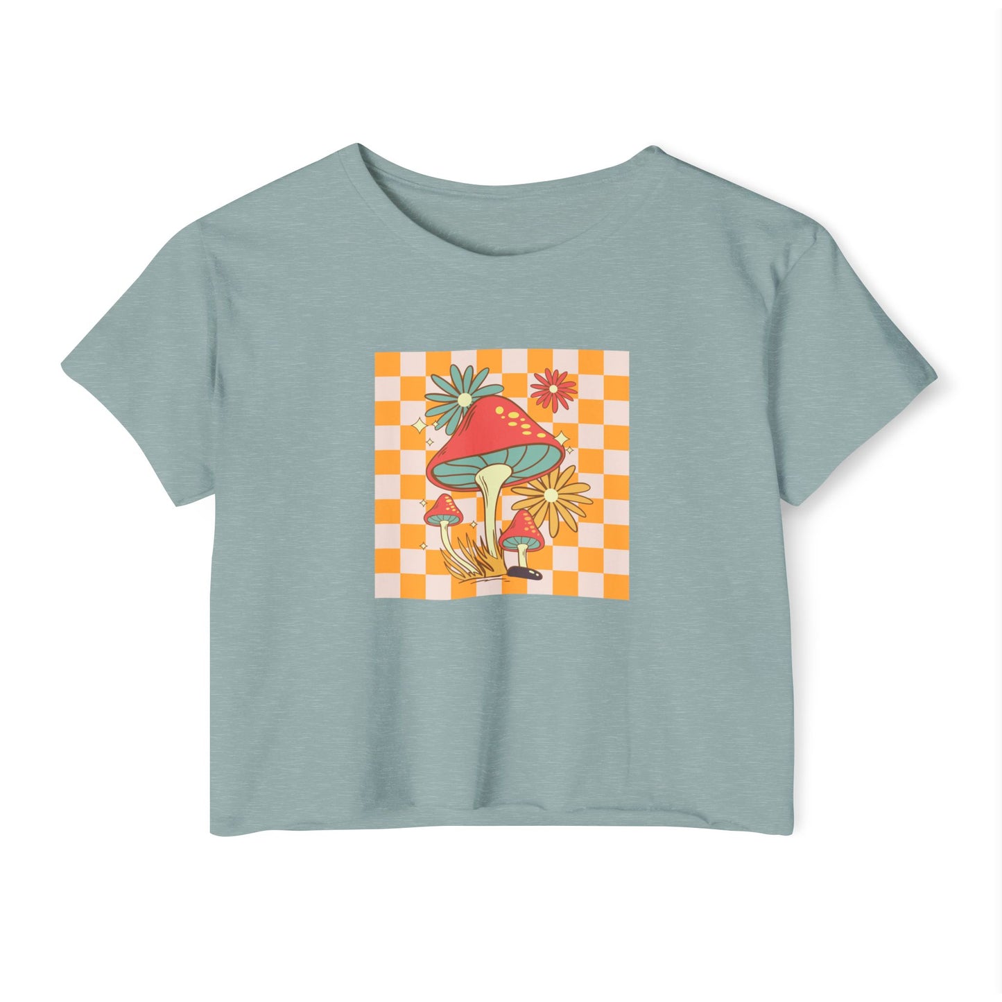 Retro Mushroom Women's Festival Crop Top