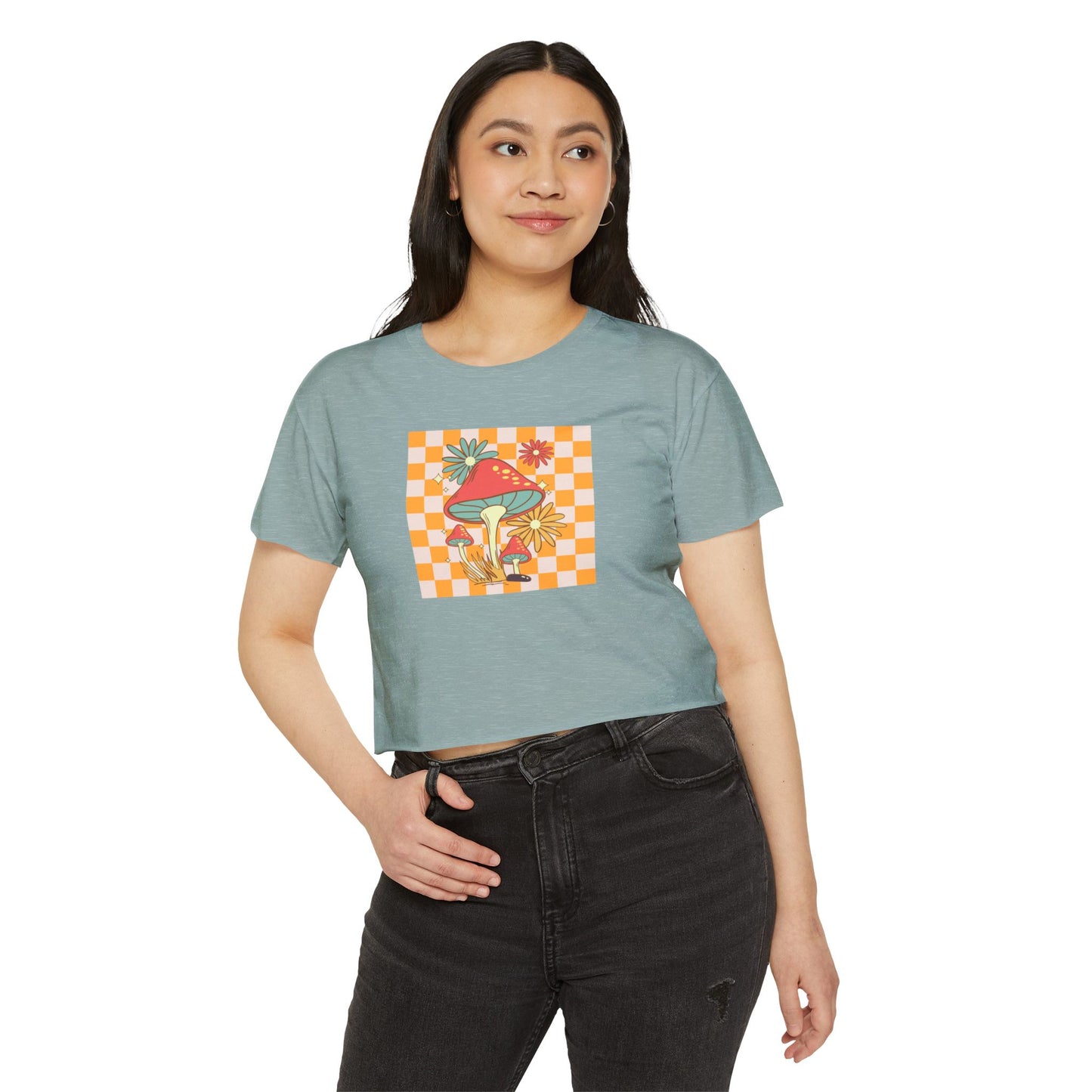 Retro Mushroom Women's Festival Crop Top