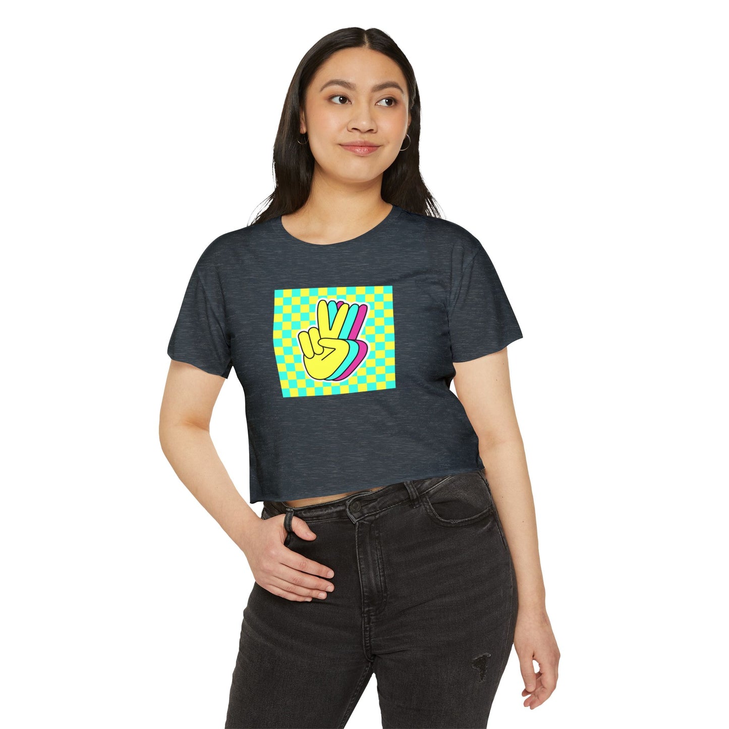 Retro Peace Women's Festival Crop Top