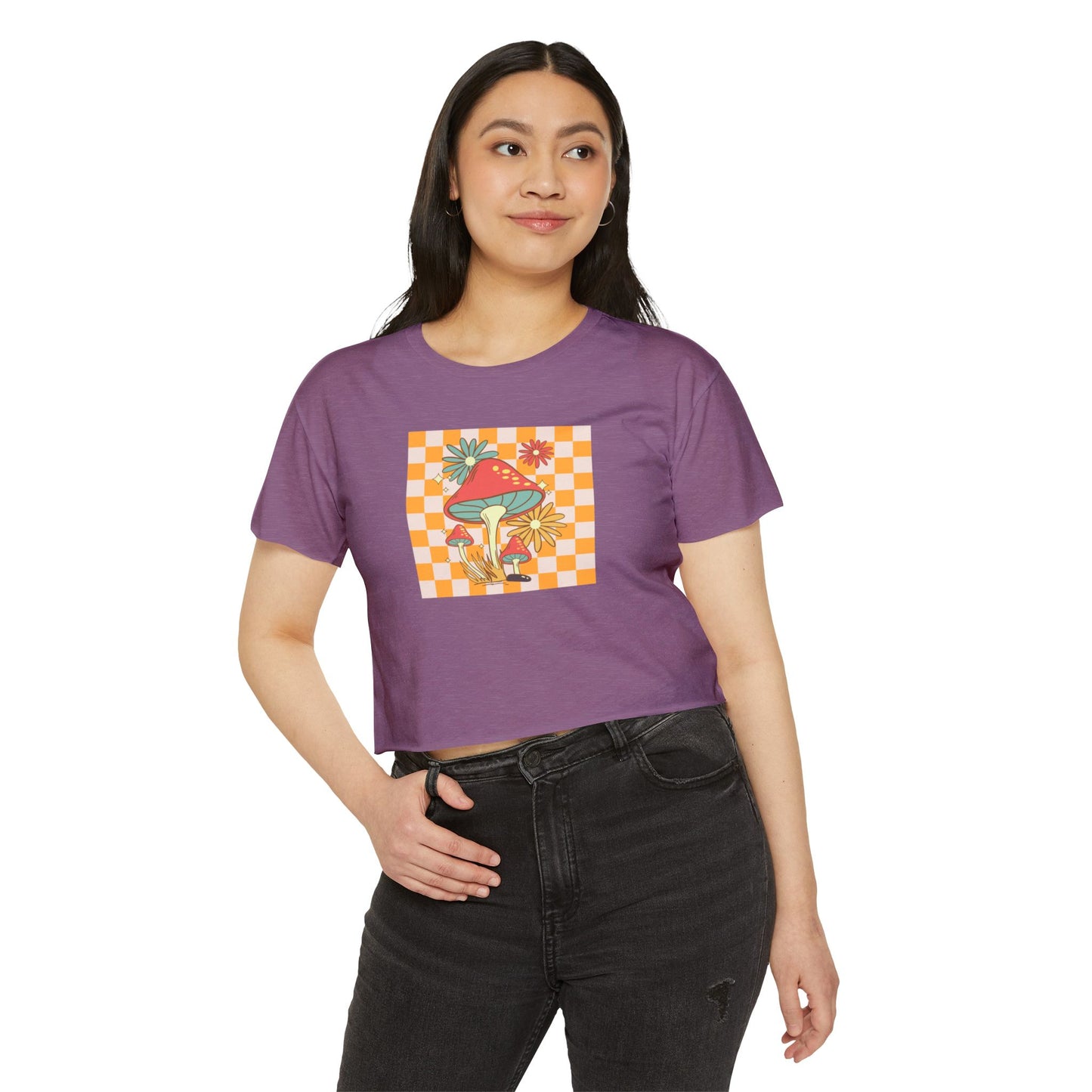 Retro Mushroom Women's Festival Crop Top