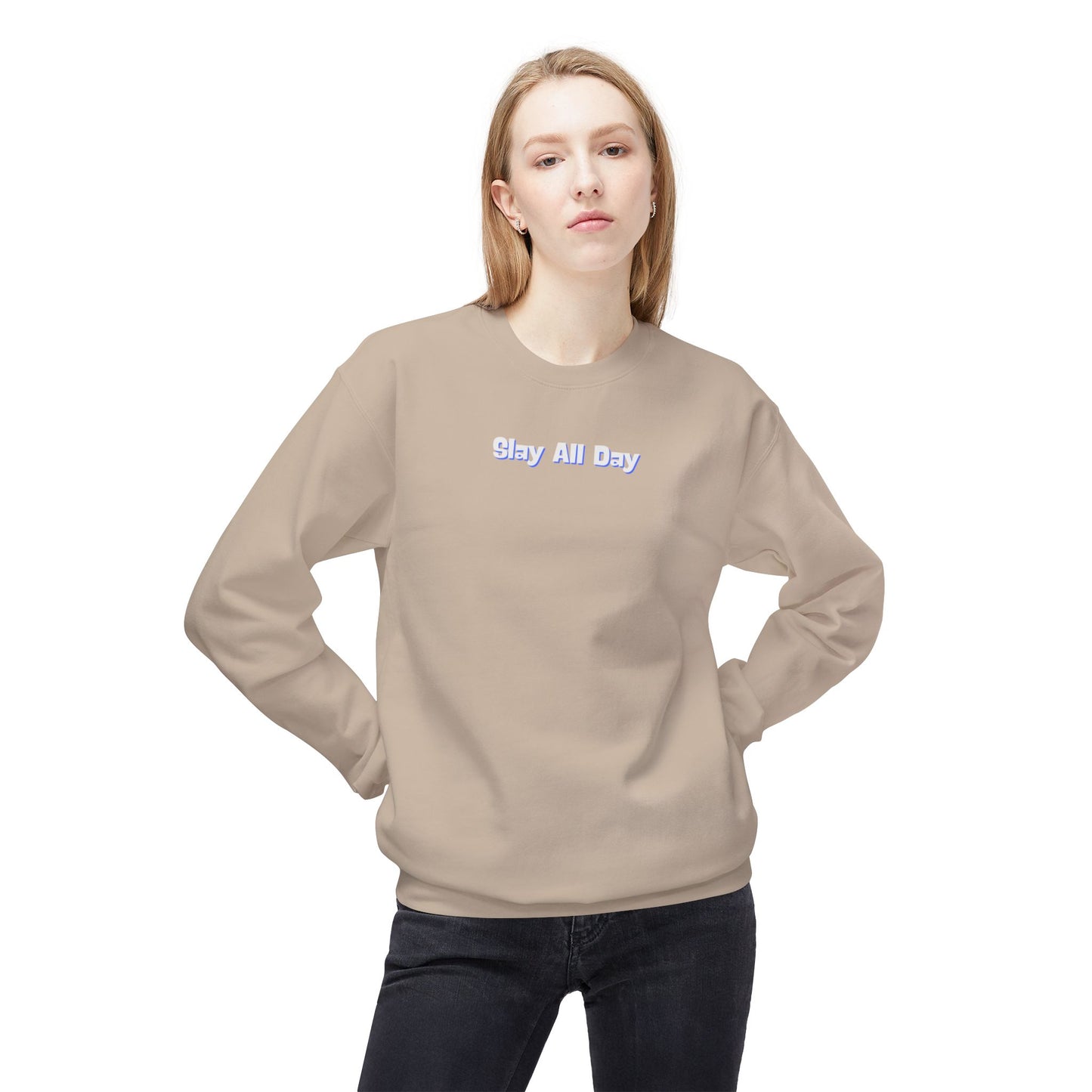 Slay All Day Unisex Midweight Softstyle Fleece Crewneck Sweatshirt