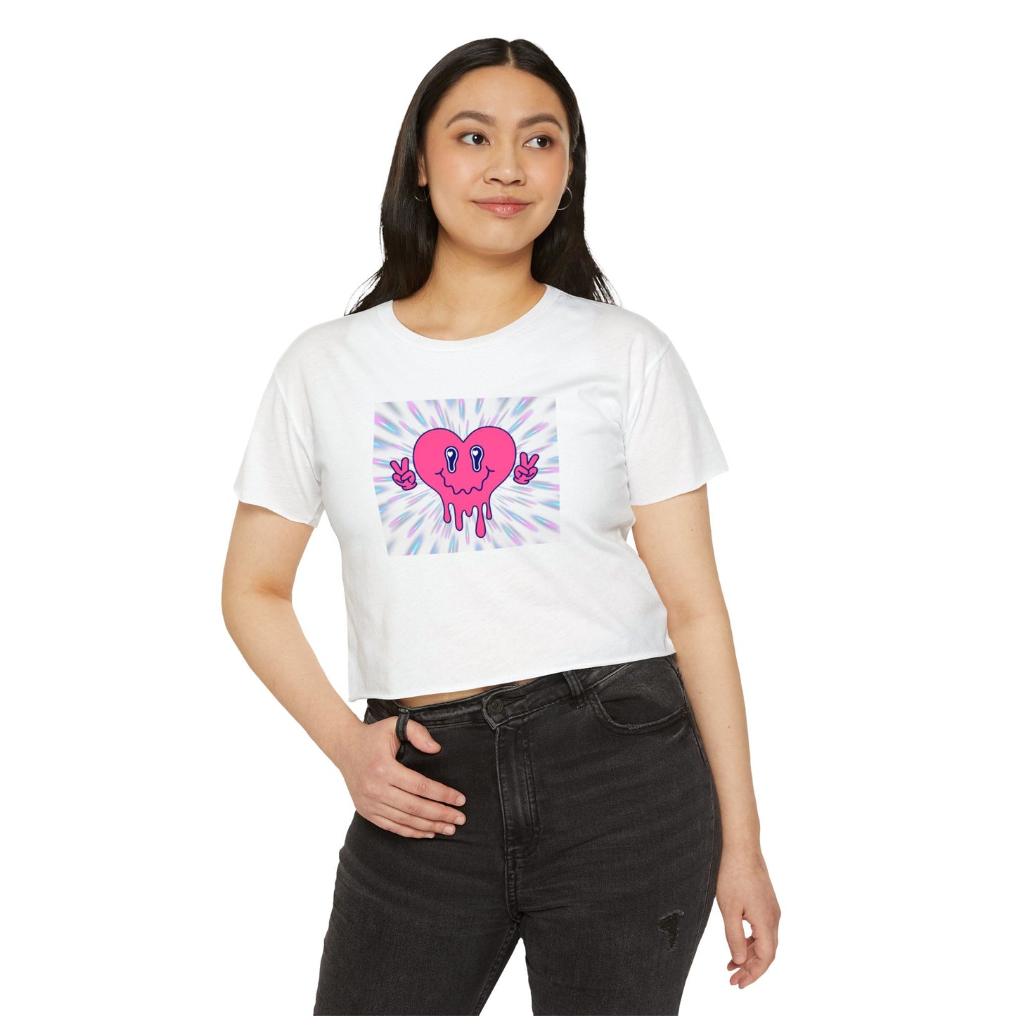 Retro Heart Women's Festival Crop Top