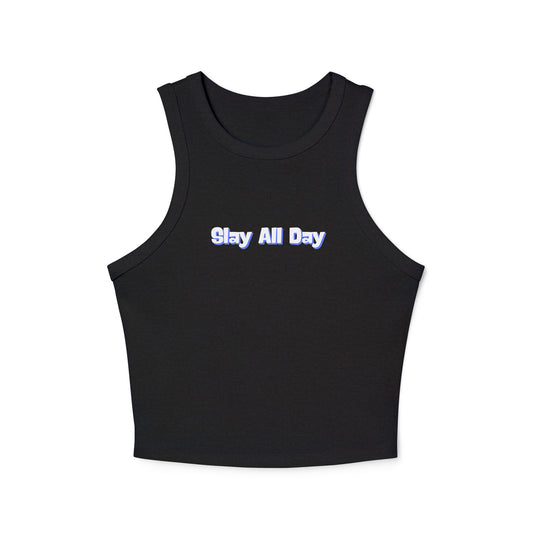 Slay All Day Women's Micro Rib Racer Tank Top