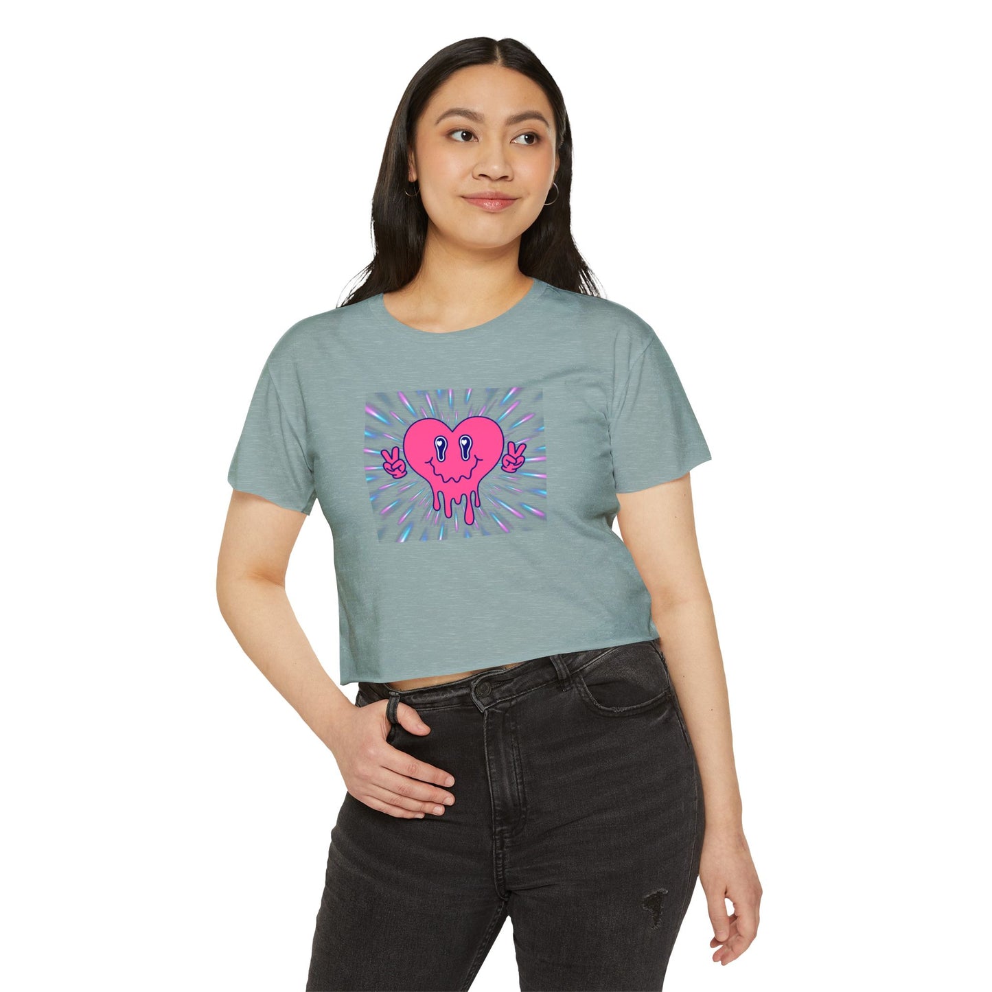 Retro Heart Women's Festival Crop Top