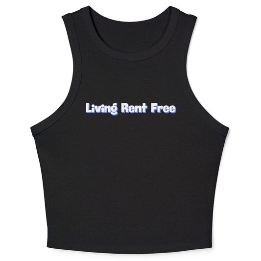 Living Rent Free Women's Micro Rib Racer Tank Top