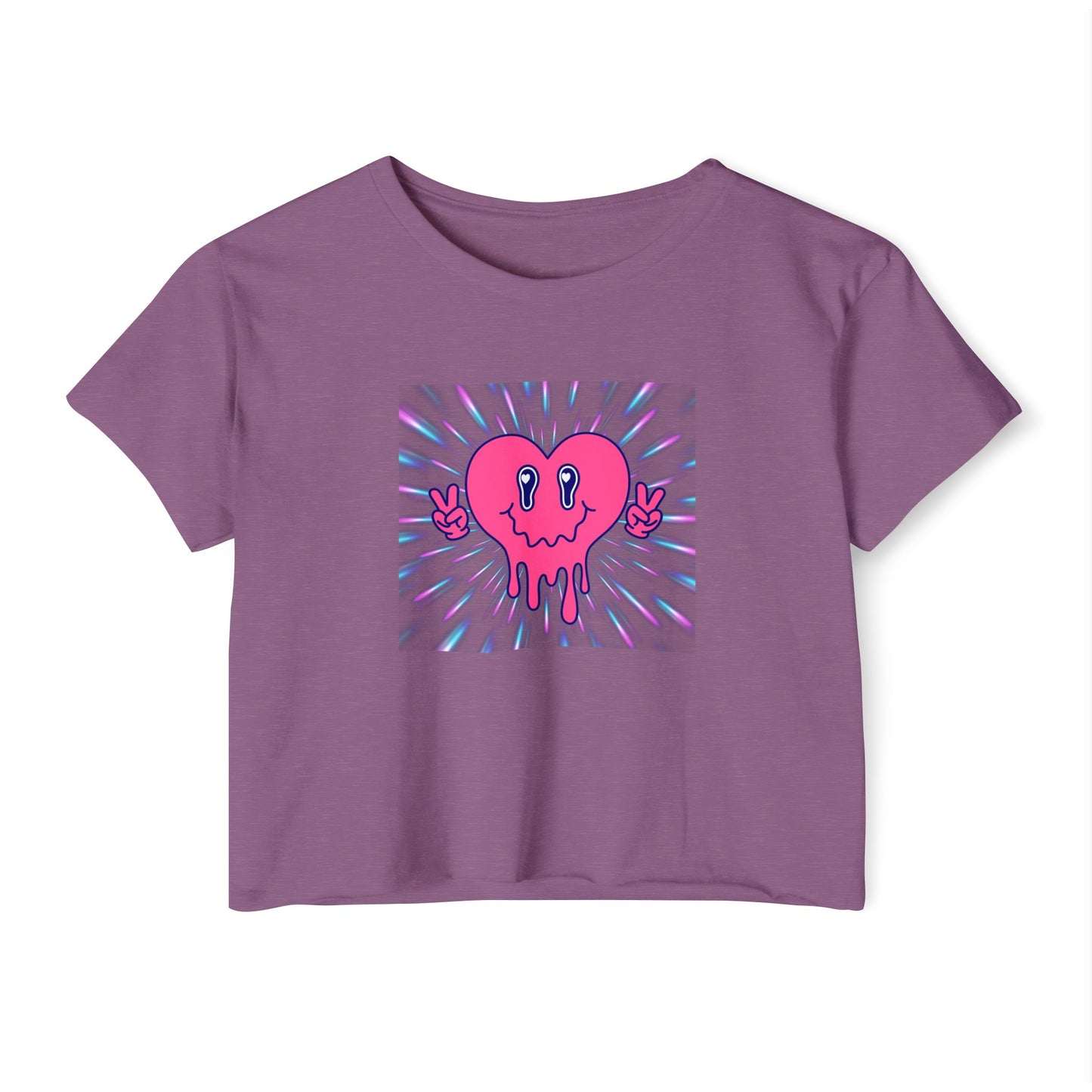 Retro Heart Women's Festival Crop Top