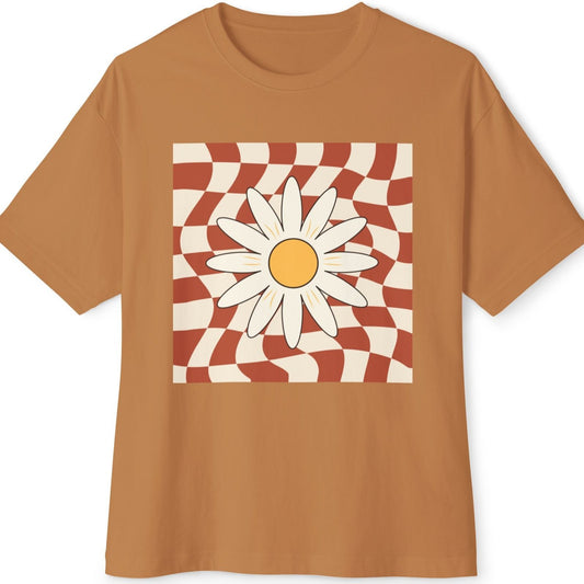 Retro Daisy Unisex Oversized Boxy Tee