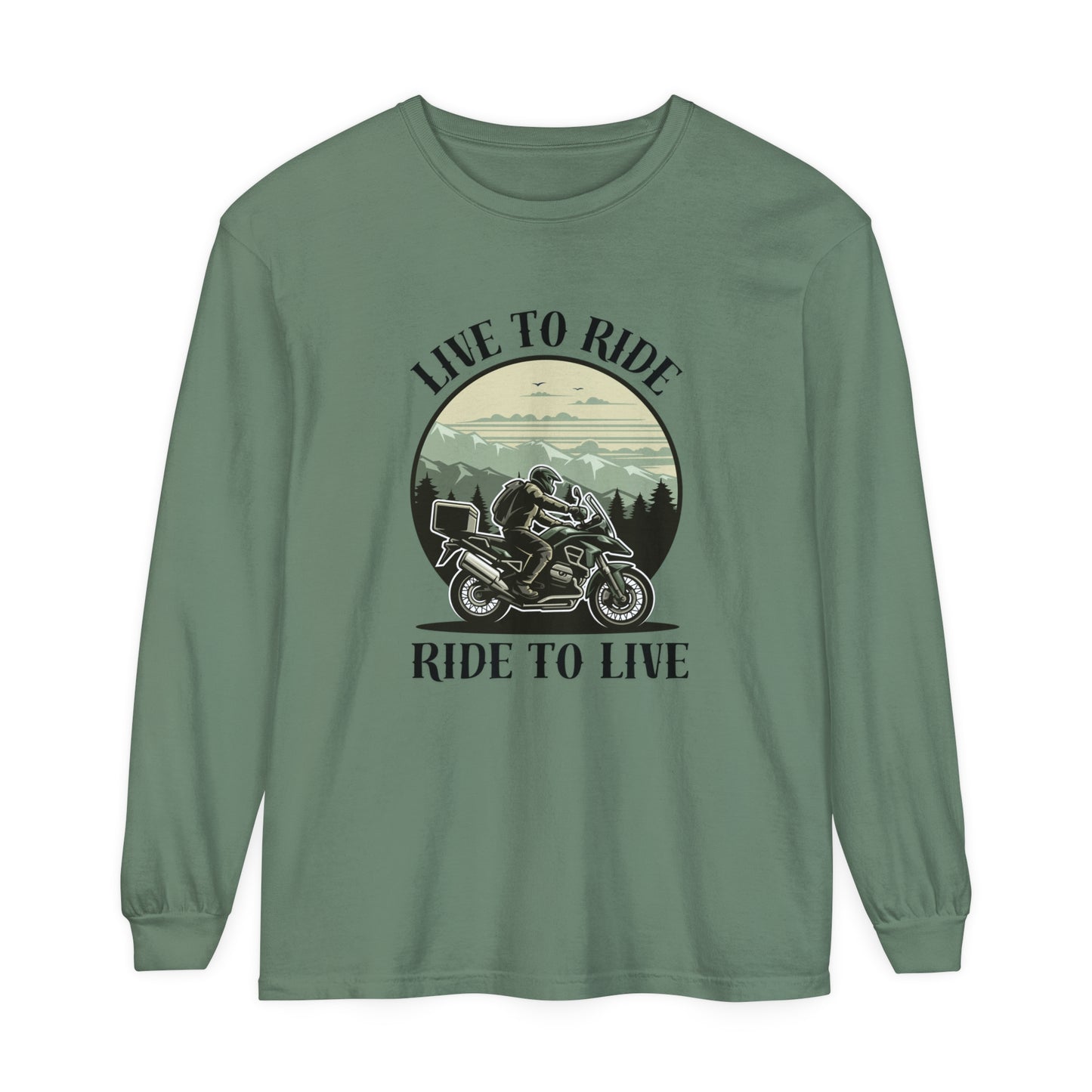 Live to Ride Unisex Garment-dyed Long Sleeve T-Shirt