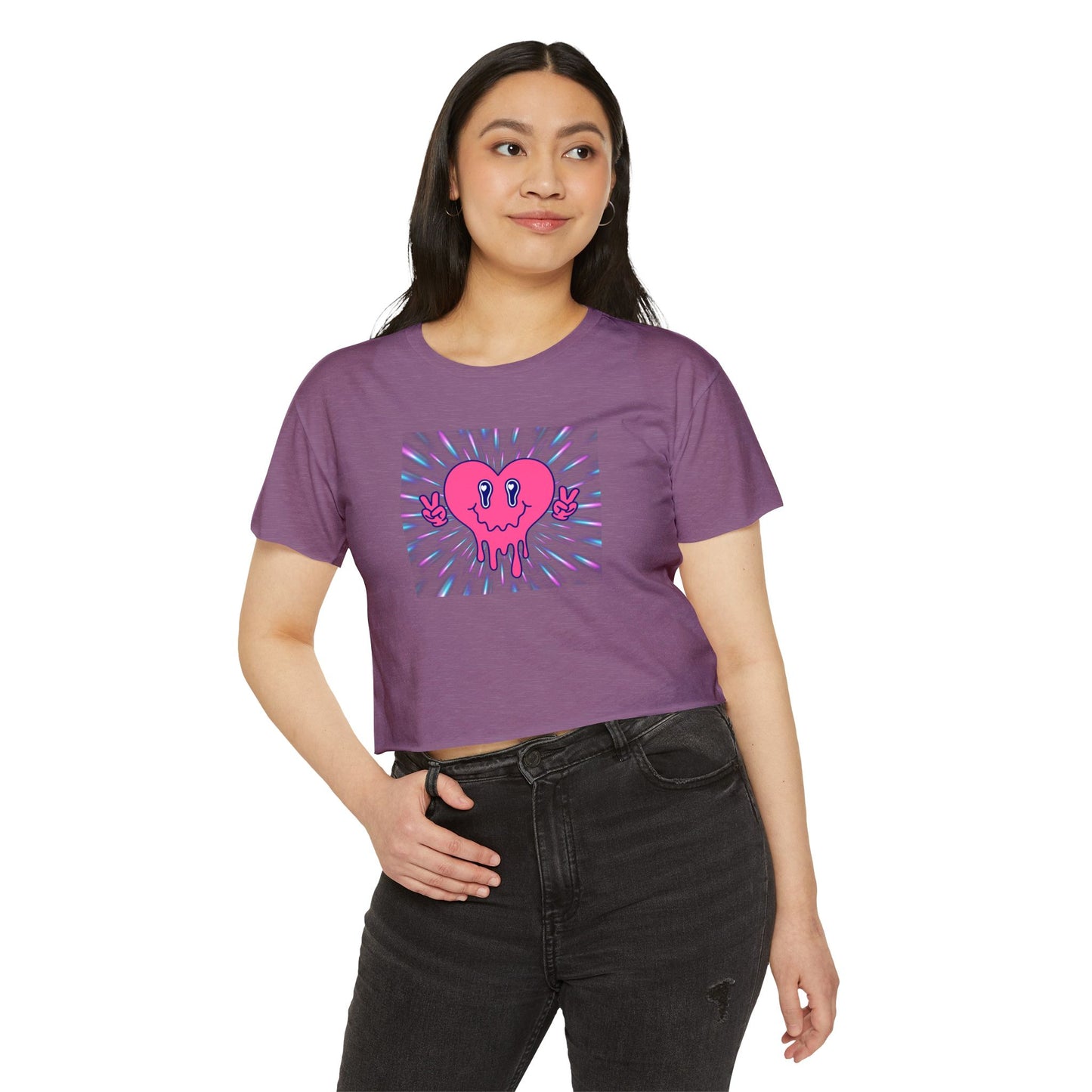 Retro Heart Women's Festival Crop Top