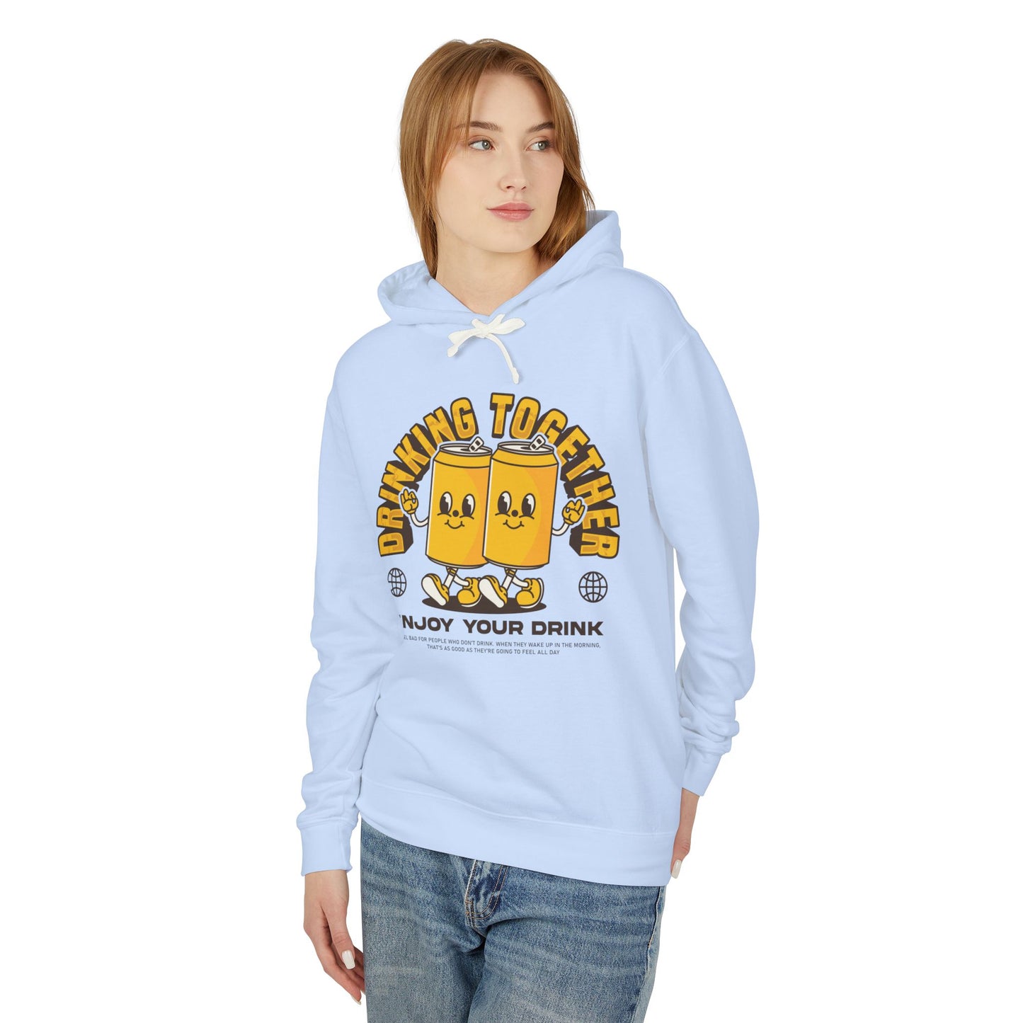 Drinking Together Unisex Lightweight Hooded Sweatshirt