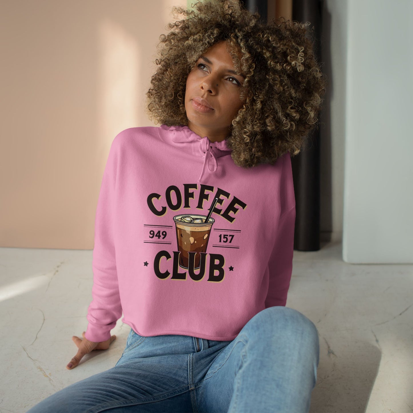 Coffee Club Crop Hoodie