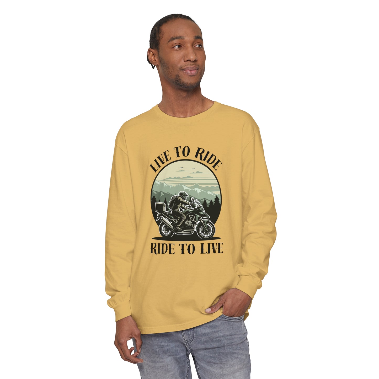 Live to Ride Unisex Garment-dyed Long Sleeve T-Shirt