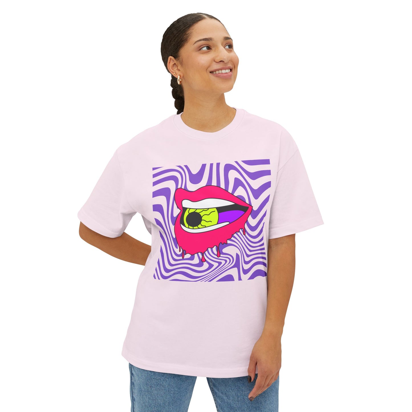 Retro Lips Unisex Oversized Boxy Tee