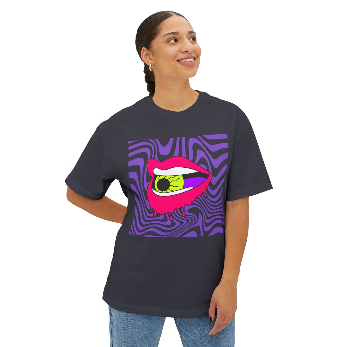 Retro Lips Unisex Oversized Boxy Tee