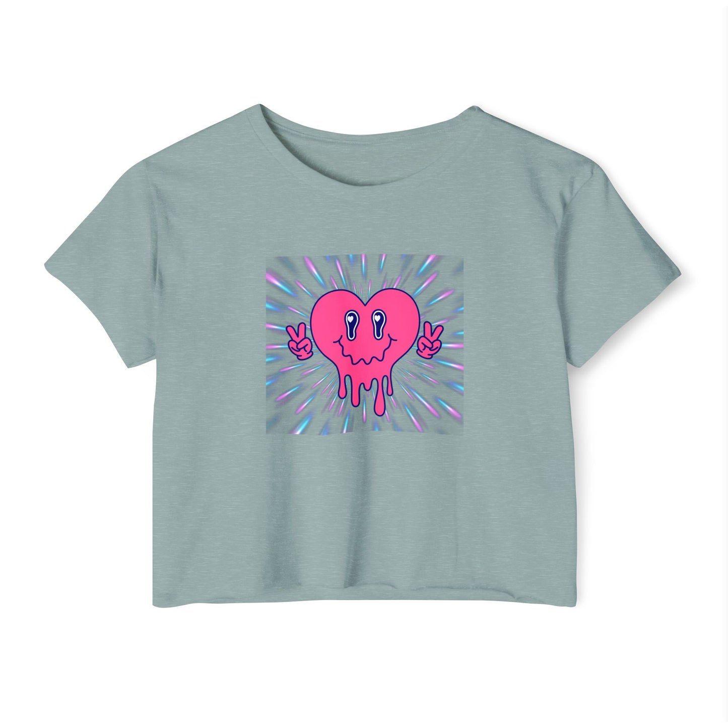 Retro Heart Women's Festival Crop Top