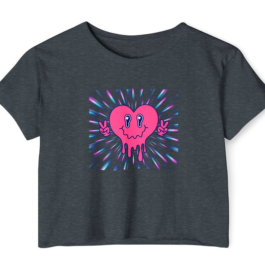 Retro Heart Women's Festival Crop Top