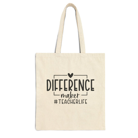 Difference Maker Cotton Canvas Tote Bag