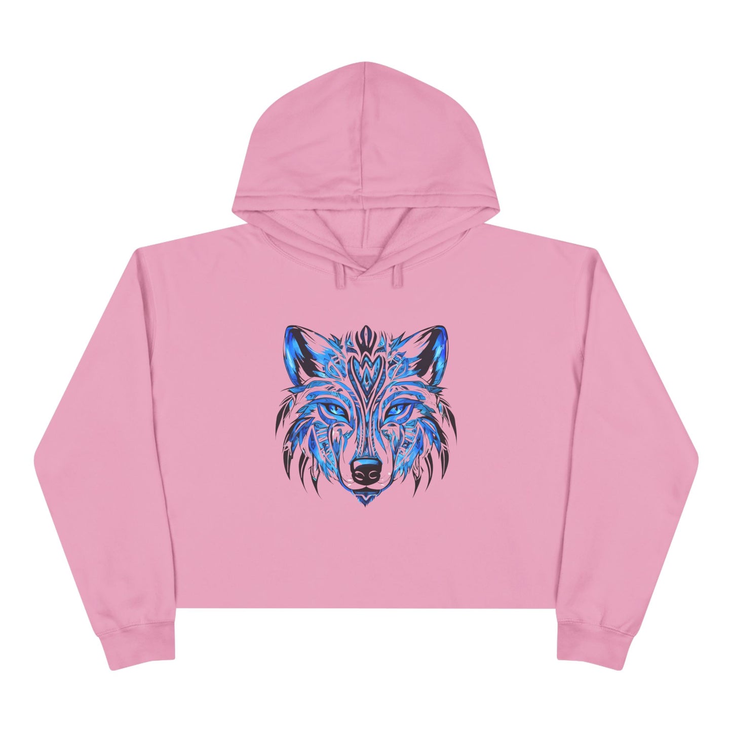 Blue Wolf Crop Hoodie