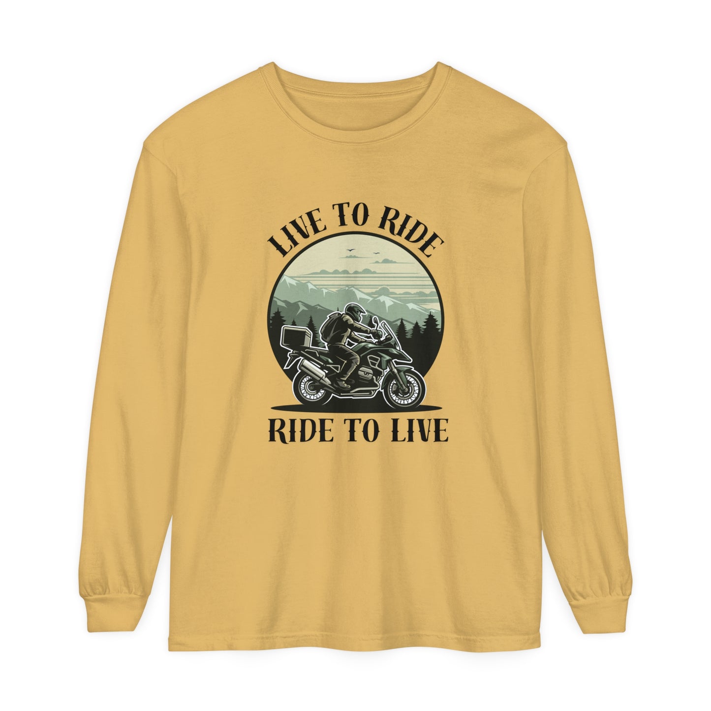 Live to Ride Unisex Garment-dyed Long Sleeve T-Shirt