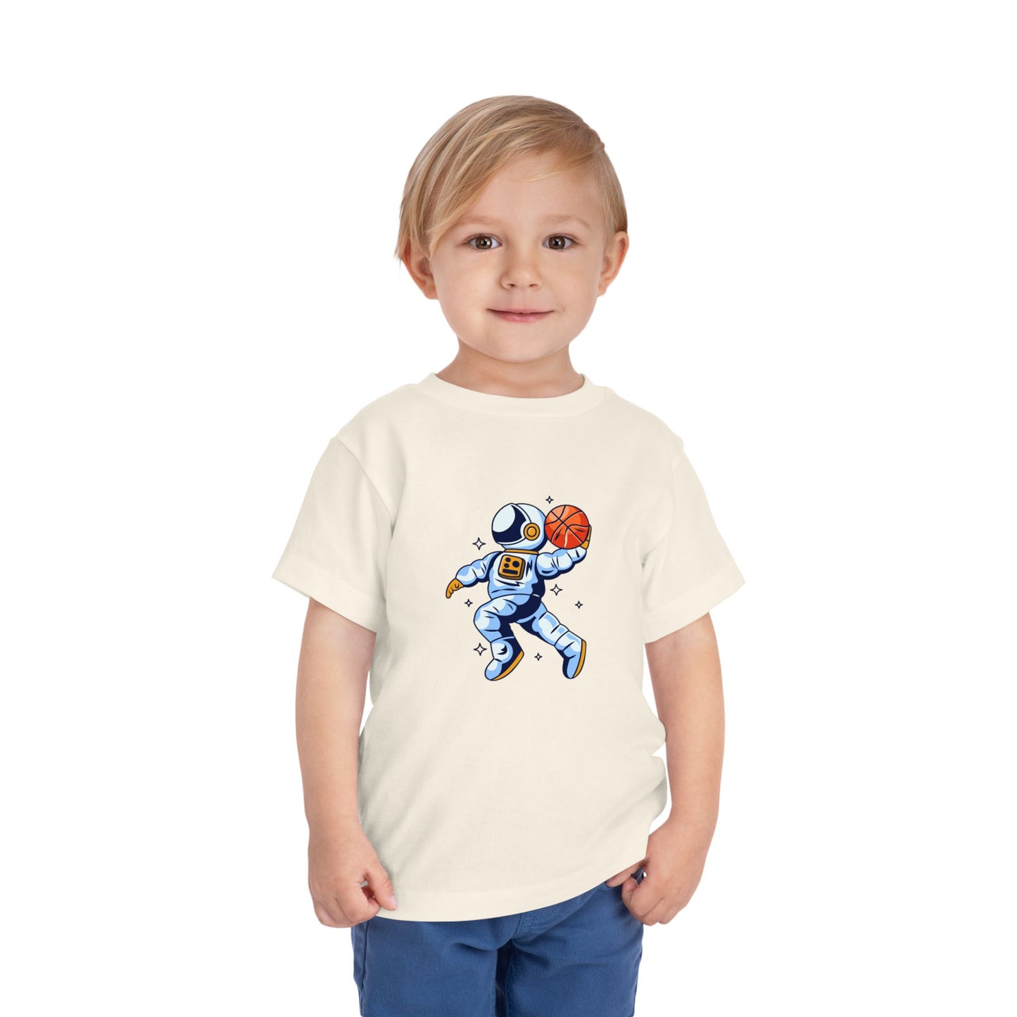 Basketball Astronaut Toddler Short Sleeve Tee